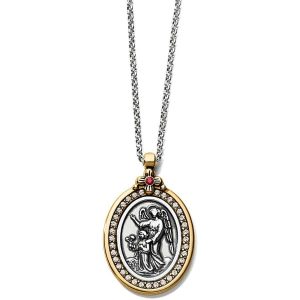 Necklaces |  Guardian Angel Two-Tone Pendant Necklace Jewelry Necklaces