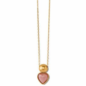 Necklaces |  Loving Heart Necklace Jewelry Gold-Pink