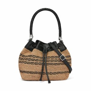 Straw |  Bellita Straw Bag Handbags Black-Natural