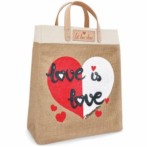 Totes |  Love Is Love Burlap Tote Handbags Multi