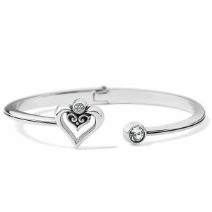 Bracelets |  Alcazar Duet Heart Open Hinged Bangle Bracelets Bracelets